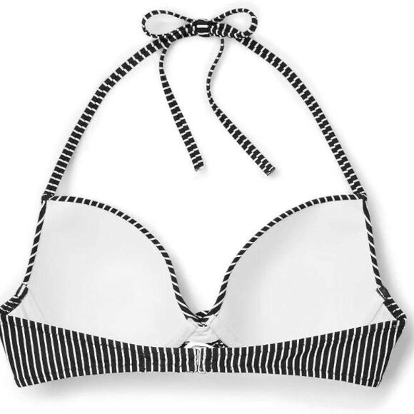 Shade & Shore Lightly Lined‎ Twist Front Bikini Top Black and White size 36C - Picture 3 of 9